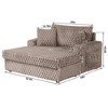 IHOMEADORE Modern Plush Faux Fur Checkered Sofa with Cup Holders & Storage Pockets - 3 of 4