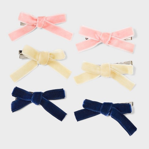 Baby Pink Long Bow Ribbon Hair Clips