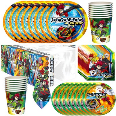 Treasures Gifted BEYBLADE Birthday Party Supplies Tableware Deluxe Set for 24 Guests