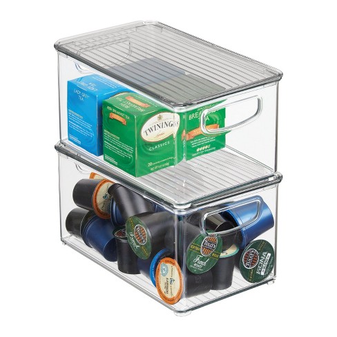 Mdesign Clarity Plastic Stackable Kitchen Storage Organizer With Pull  Drawer - 8 X 6 X 7.5, 1 Pack : Target