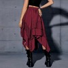 Women's Gothic Punk Mini Skirt with Lace Trim Asymmetrical Hem Midi Skirt for Daily Wear Costume Party - 4 of 4