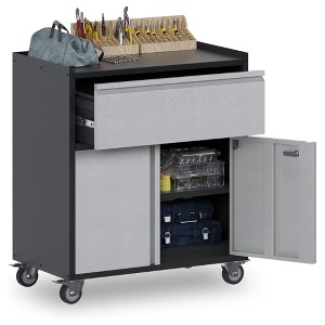 Garvee Rolling Tool Cabinet, Heavy Duty Toolbox with Wheels and Drawers for Garage, Office, Black/Gray - 1 of 4