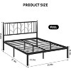 Full Size Black Metal Bed Frame with Headboard, Heavy Duty Platform with Underbed Storage Space, No Box Spring Needed Quiet Design Easy Assembly - 2 of 4