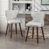 Roundhill Furniture Nevis Mid-century Modern Faux Leather Tufted Nailhead Trim Counter Stool, White, Set of 2 - 4 of 4