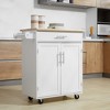 NicBex Mobile Kitchen Island Cart Morden Kitchen Carts on Wheels with Storage, 1 Cabinet and 1 Drawer for Dining Rooms, White - 3 of 4