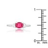 Slickblue Timeless Miranna 1.2ct Fuchsia CZ Classic Oval Engagement Ring - Rhodium-Plated Jewelry - 3 of 3