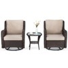 coucheta 3 Piece Outdoor 360° Swivel Rocker Patio Chairs, with Thick Cushions and 360° Glass Top Table - 2 of 4