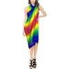 LA LEELA Women's Long Holiday Beachwear Swimsuit Pareo Wrap Swimwear Cover up Sarong Wraps One Size Blue, Solid - 2 of 4