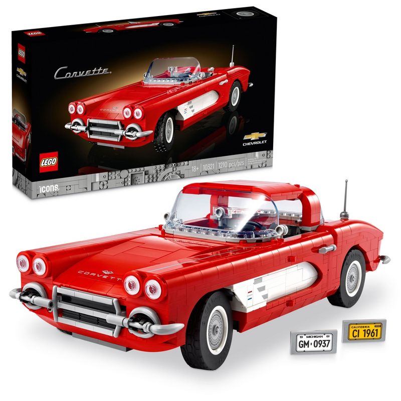 LEGO Icons Corvette Classic Car Model Building Kit 10321, 1 of 11