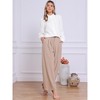 INSPIRE CHIC Women's Long Sleeve Pleated Ruffle Stand Collar Blouses - 4 of 4