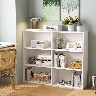 3-Tier Tall Open Bookshelf, White Floor Standing Storage Shelving Unit for Living Room, Bedroom, or Home Office