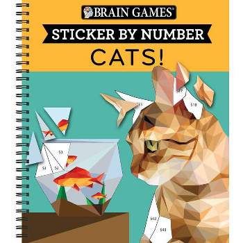 Brain Games - Sticker by Number: Puppies & Dogs - 2 Books in 1 (42 Images  to Sticker) (Spiral)