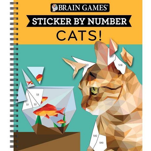 Brain Games - Sticker by Number: Mosaic Animals (28 Images to Sticker)  (Spiral)