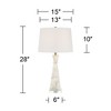 Possini Euro Design Marcy 28" Tall Modern Glam Table Lamp White Finish Alabaster Single White Shade Living Room Bedroom Bedside Nightstand House - 4 of 4