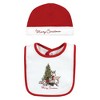 Hudson Baby Unisex Baby Cotton Bib and Headband or Caps Set, Christmas Forest, One Size - 3 of 4