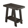 Syemin End Tables Athens Contemporary Two-Tone Wood Shelf Side Table End Table for Small Spaces Nightstand Accent Coffee Table, Brown, 23.5"*14"*22" - 2 of 4
