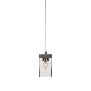 Toltec Lighting Nouvelle 1 - Light Pendant in  Graphite with 4" Square Clear Bubble Shade - 1 of 1