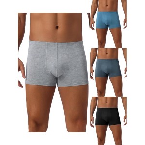 INSPIRE CHIC Men's 4 Pack Underwear Soft Solid Color Boxer Briefs - 1 of 4