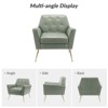 Maris Wooden Upholstered Contemporary Accent Armchair with Button-tufted for Bedroom Living Room  | ARTFUL LIVING DESIGN - 3 of 4