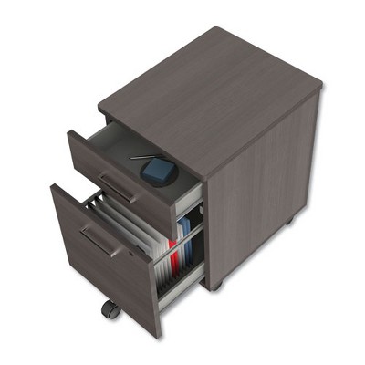 Mocha Mobile Pedestal File Cabinet with Locking Drawers