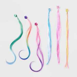 Girls' 6pk Faux Hair Claw Clips - Cat & Jack™: Solid Pattern, Hair Styling, All Hair Types, Ages 3+ - 1 of 4