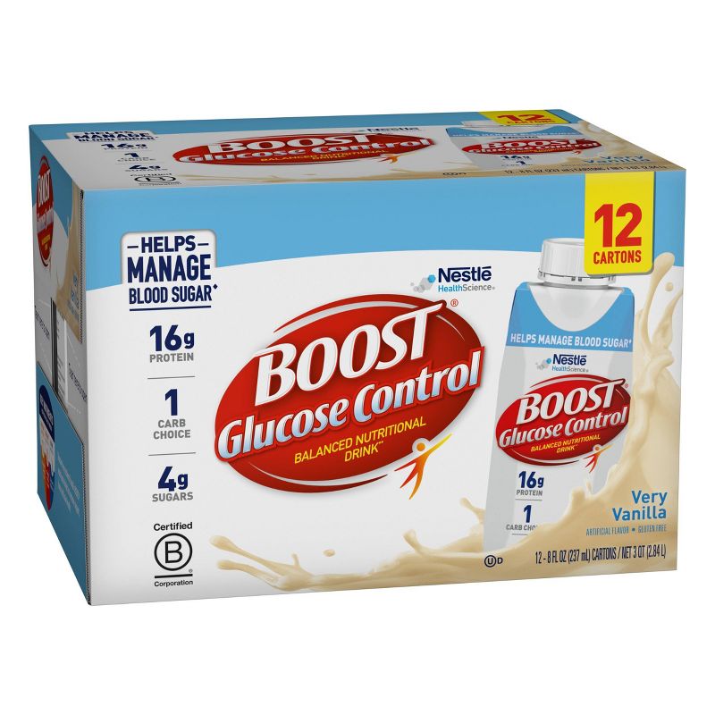 Boost Glucose Control Nutritional Shakes - Very Vanilla - 8 fl oz/12pk, 3 of 7