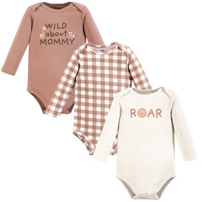 Hudson Baby Cotton Long-Sleeve Bodysuits Set, Rustic Roar