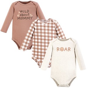 Hudson Baby Cotton Long-Sleeve Bodysuits Set, Rustic Roar - 1 of 4
