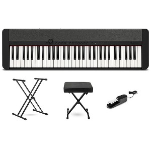 Casio Casiotone CT-S1 61-Key Portable Keyboard Essentials Bundle Black - 1 of 4