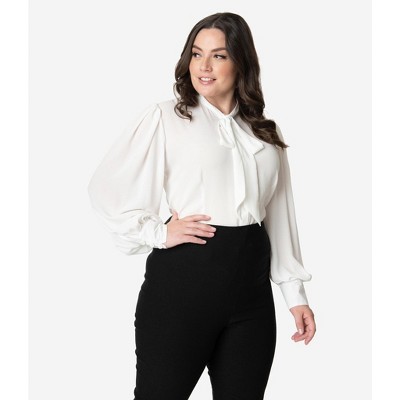 Unique Vintage Women's Neck Tie Gwen Blouse