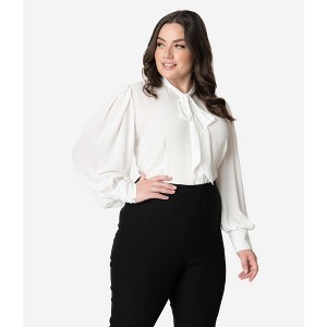 Unique Vintage Women's Neck Tie Gwen Blouse - 1 of 4