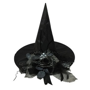 Halloween Express 18 in Women's Witch Hat with Flower - 1 of 4