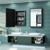 Keonjinn 17 in. W x 25 in. H Metal Framed Black Rectangular Framed Recessed/Surface Mount with Mirror,Black - 2 of 4
