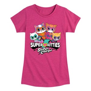 Girls' - Super Kitties - Logo Group Fitted Short Sleeve Graphic T-Shirt - 1 of 3