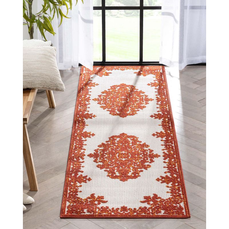 Well Woven Arid Oriental Medallion Indoor OutdoorHigh-Low Pile Area Rug, 3 of 10