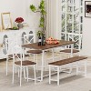 NicBex 4/6-Piece Industrial Style Dining Table Set & Backrest Chairs for Kitchen,Restaurant,Modern Dinette Set with Metal Frame Bench - 2 of 4