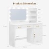 Acekool Makeup Vanity Desk with Mirror, Charging Station, 3 Drawers, Cabinet & Open Shelves, Dressing Table for Bedroom, White - 2 of 4