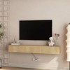 69" Floating Wall Mounted TV Stand with 16-Color LED Lights and 4 Flashing Modes, Modern Media Console with Large Storage, Supports 65 Inch TV - 3 of 4