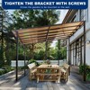 ACEPANO 144 in. W Large Outdoor Wall-Mounted Slanted Metal Gazebo with Roof for Patio & Backyard-Gray - 3 of 4