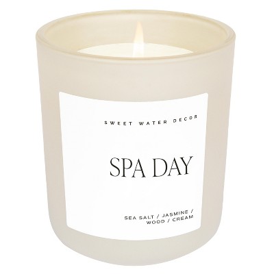Sweet Water Decor Spa Day 15oz Tan Matte Jar Soy Candle