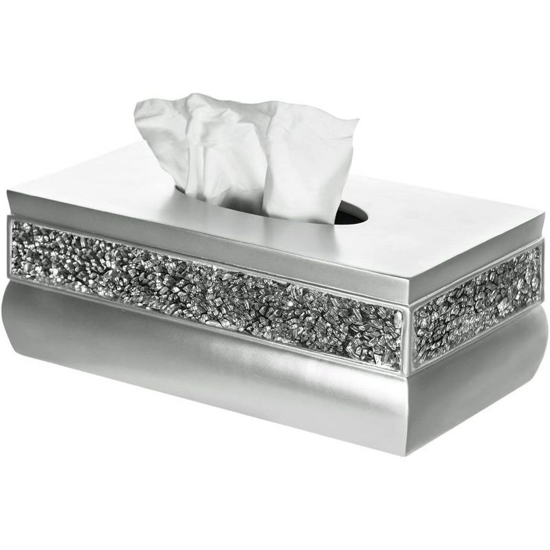 Creative Scents Brushed Nickel Rectangle Tissue Box, 1 of 7