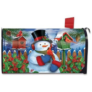Snowman and Cardinals Winter Mailbox Cover  - Standard Size - Briarwood Lane - 1 of 2