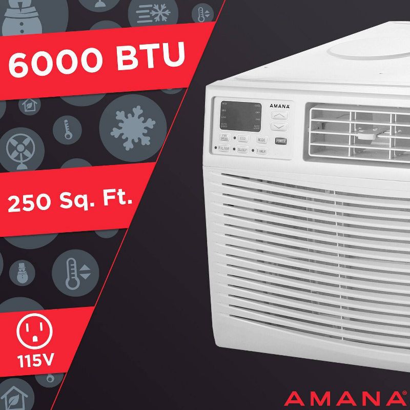 Amana 6000 BTU Window Mounted Air Conditioner and Dehumidifier, 2 of 10