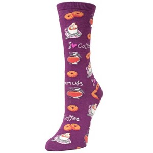 Memoi I Love Coffee Bamboo Blend Crew Socks - 1 of 3