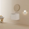 Soft-Close Wall-Mounted Bathroom Vanity with Ceramic Sink, Compact Storage for Small Bathrooms, White - 3 of 4