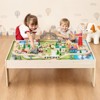 VEVOR Train Table, 120 Pieces Wooden Kids Activity Table with Collapsible Storage Bin, 3-in-1 Wooden Train Set for Kids Ages 3+, Multicolor - 2 of 4