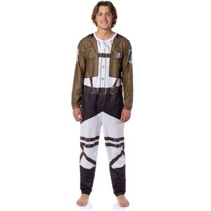 Attack on Titan Men's Eren Jaeger Scout Regiment Union Suit Costume - 1 of 4