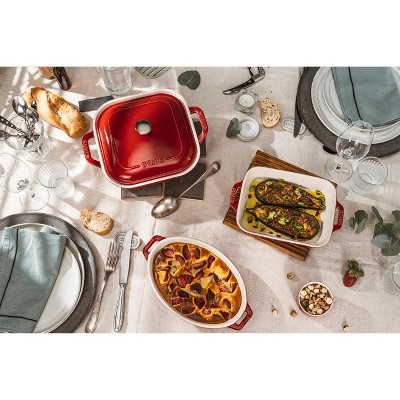 Cherry Red Ceramic 4-Piece Baking Dish Set