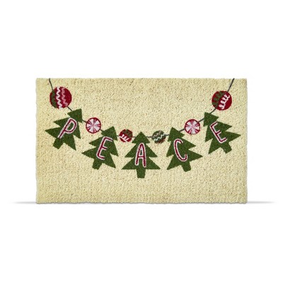 TAG 1'6" x 2'6"  Peace Garland Coir Mat Rectangle Indoor and Outdoor Coir Door Welcome Mat