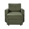 GDFStudio Warner Corduroy 55" D Upholstered Accent Chair with Ottoman - 2 of 4